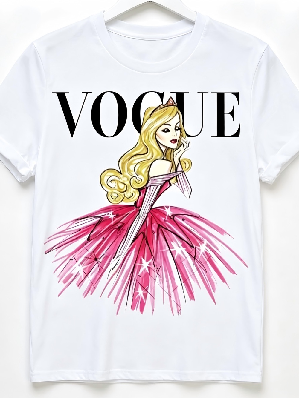 Vogue Fashion Princess Pink Dress Graphic Womens Mens T-shirt Unisex